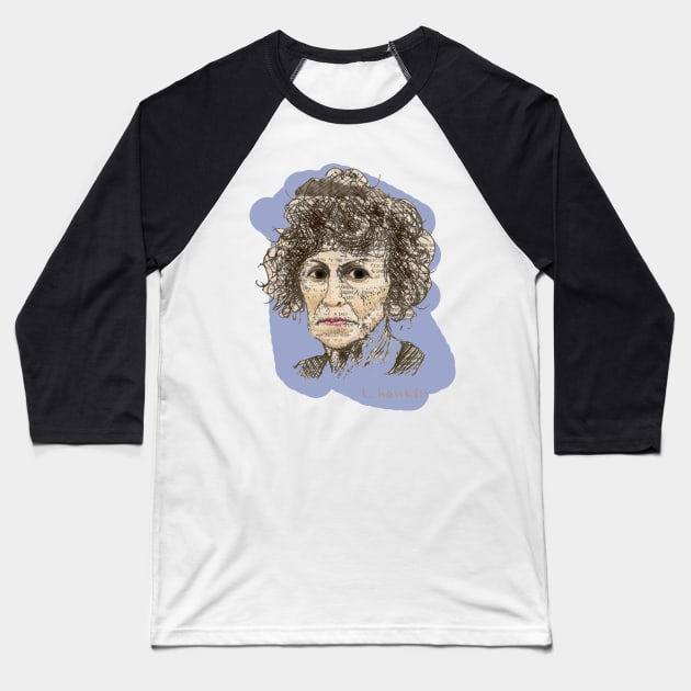 Lady & Hair Baseball T-Shirt by LarryHankin